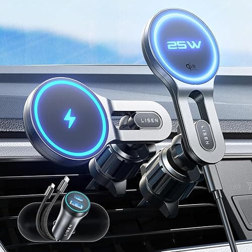 LISEN Qi2.2 25W MagSafe Car Mount Charger