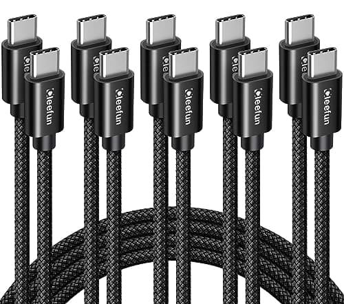 CLEEFUN USB C to USB C Cable 3ft, 5-Pack C to C Cable Fast Charging 60W
